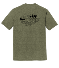 Load image into Gallery viewer, Pure Bama Fishing on the Lake Military Green Heather Tee
